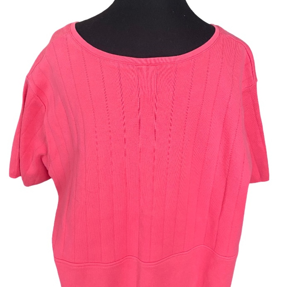 Vintage Eileen Fisher Woman cotton coral plus size short sleeve dress 2X - Picture 6 of 7